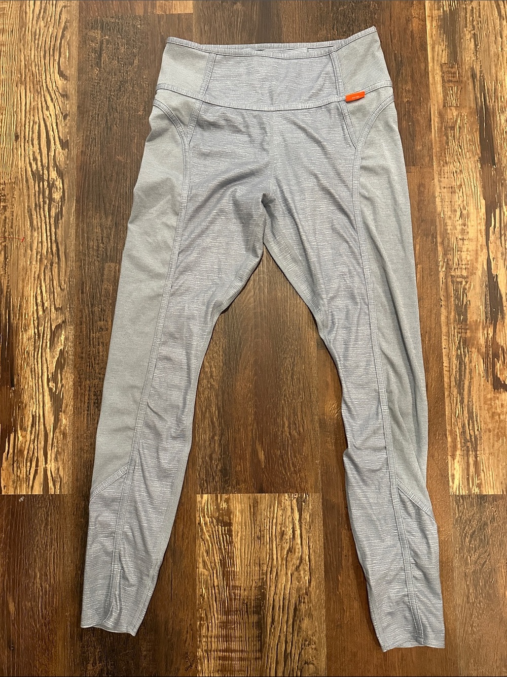 Women’s Blue-Gray Nike Dri-Fit Active Leggings with Orange Tab Detail- Medium